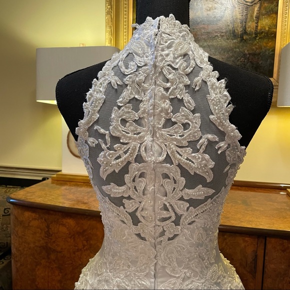 MORI LEE BALL GOWN SATIN WEDDING DRESS SIZE 6 - Picture 3 of 14